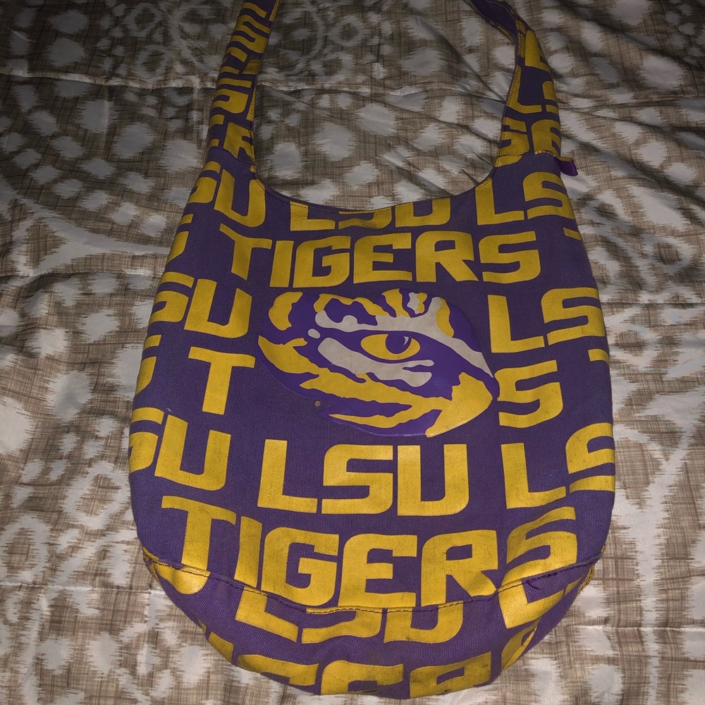 LSU Tigers NCAA purse purple and gold shoulder bag